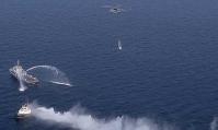  عملیات آزادسازی کشتی ربوده شده و اطفای حریق در رزمایش مرکب ایران، چین و روسیه